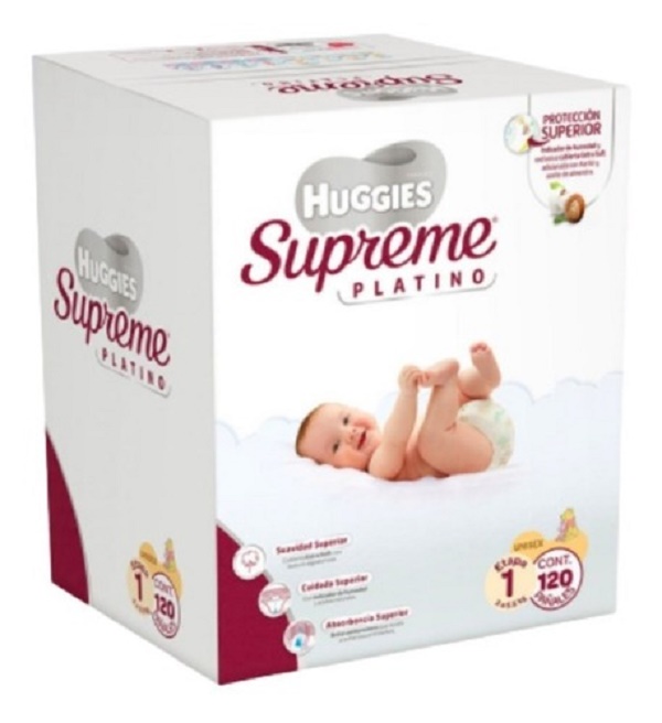 Pañales Huggies Supreme Platino Etapa 1 120 Piezas Unisex