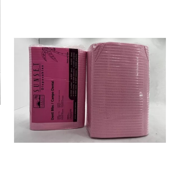 Campos Baberos Toallas Desechables Color Rosa Pastel C/50