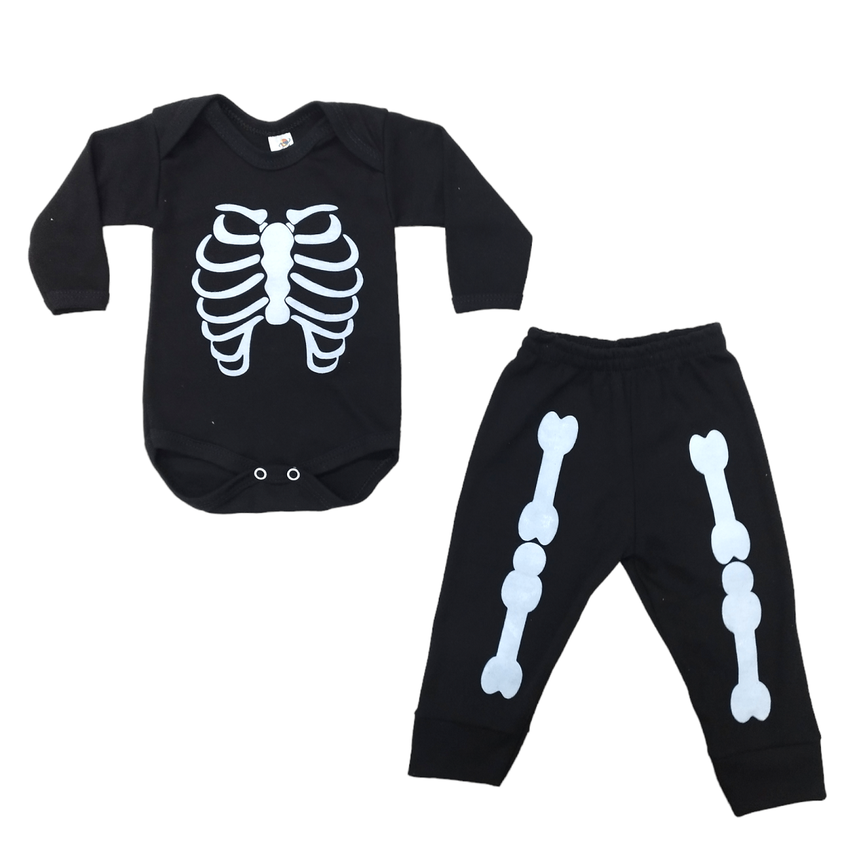 Disfraz halloween o día de muertos Calaverita Pañalero, Pants Bebé + Calabaza De Regalo