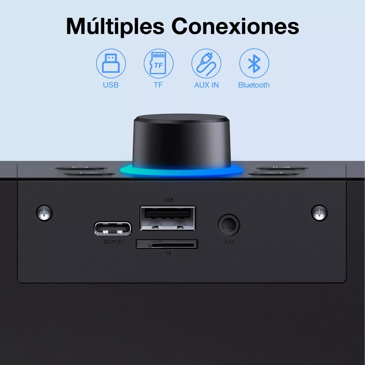 1 Hora Bocina Bluetooth Portátil, Bocinas para PC Bocinas Inalámbrica Bluetooth RGB Altavoces Inalámbrico, Soporte 3.5 mm AUX/TF/USB/Bluetooth para Interior, Hogar y Fiesta BOC241