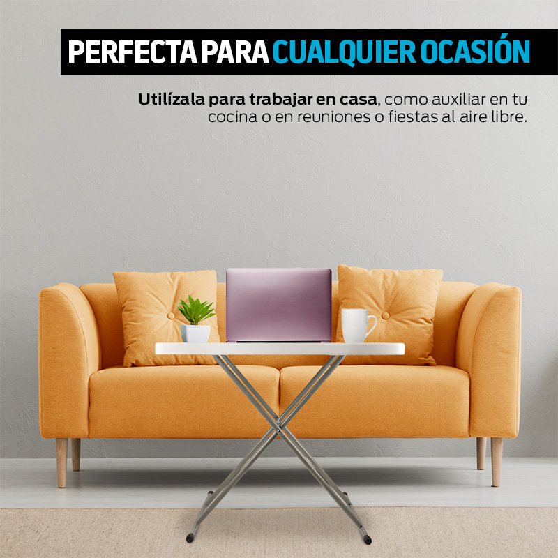 Mesa Plegable de Servicio 3 Alturas Multiusos 77x50cm