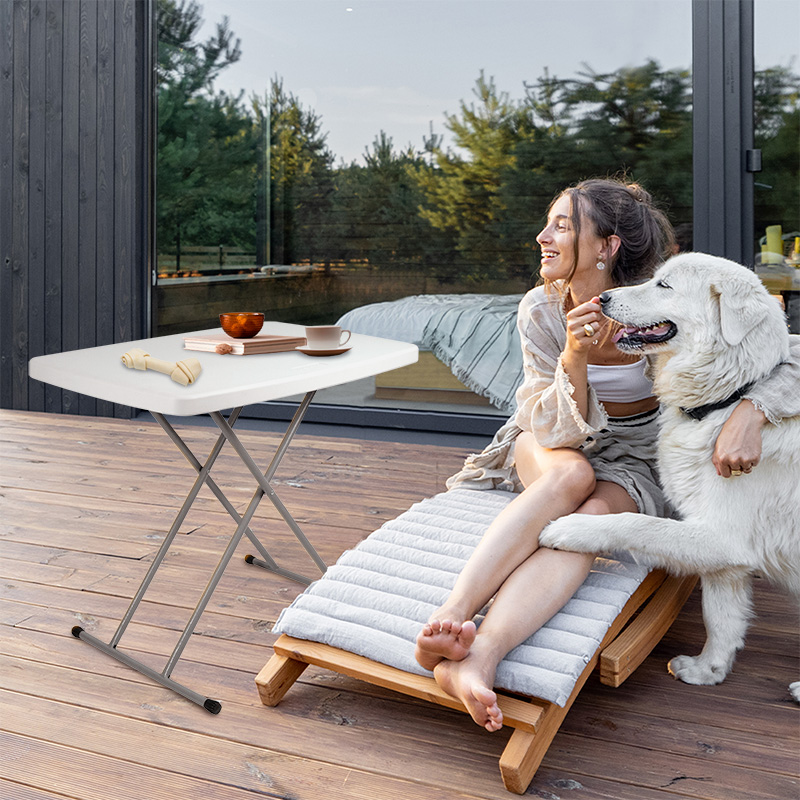 Mesa Plegable de Servicio 3 Alturas Multiusos 77x50cm