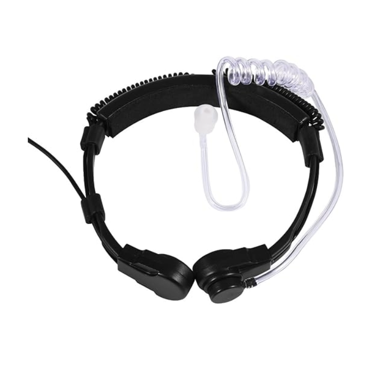 Auricular Manos Libres Garganta/Cuello Profesional Acústico de Tubo Auricular PTT para Radio Walkie Talkie de 2 vías UV5R