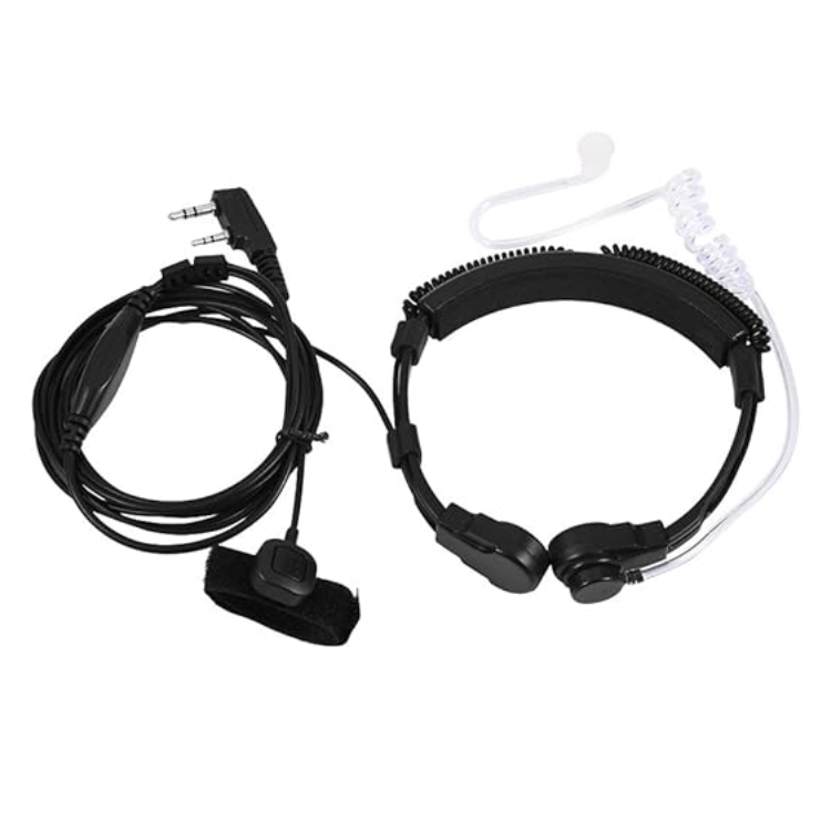 Auricular Manos Libres Garganta/Cuello Profesional Acústico de Tubo Auricular PTT para Radio Walkie Talkie de 2 vías UV5R