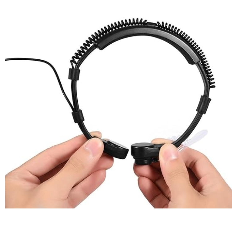 Auricular Manos Libres Garganta/Cuello Profesional Acústico de Tubo Auricular PTT para Radio Walkie Talkie de 2 vías UV5R