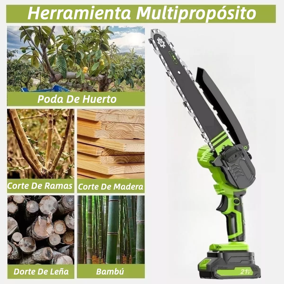 Motosierra Sierra Eléctrica Portátil Inalámbrica 8 In,jardin