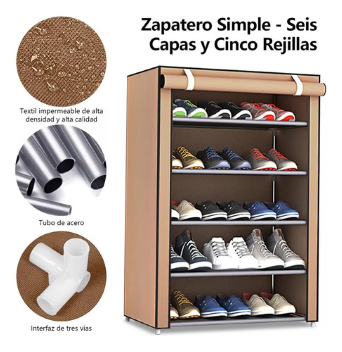 Zapatero para zapatos, zapatero de plástico cerrado y estante de  almacenamiento para cocina y baño (tamaño : 6 niveles)