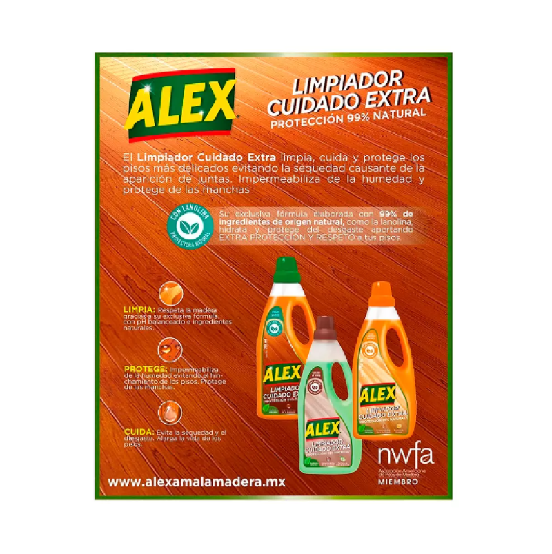 Limpiador Superior para Pisos de Madera Alex 524522 3.6 Lt