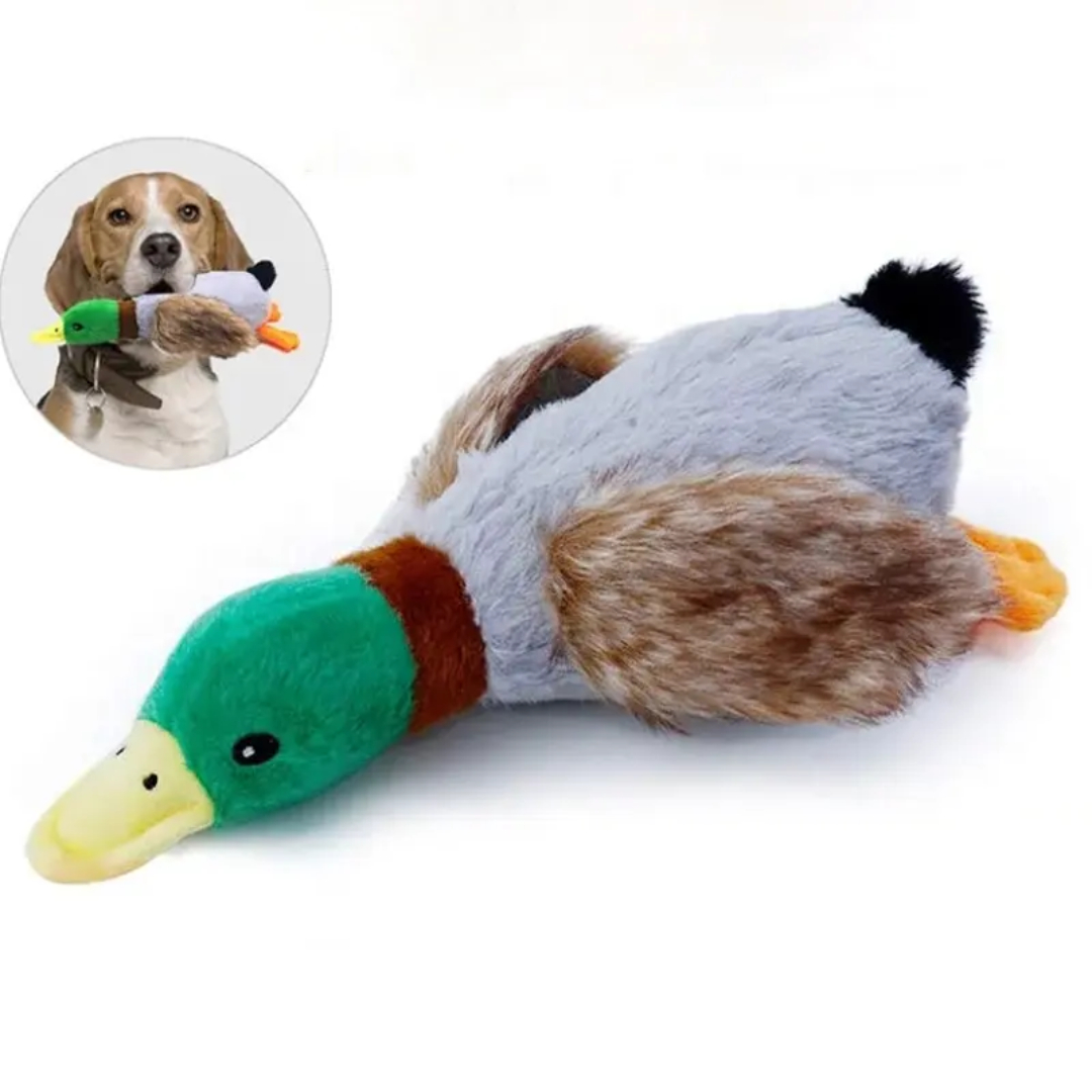 Juguete de Felpa Chirriante en forma de Pato, Peluche de Pato para Mascota con Sonido, Juguete para Perros con Sonido, Masticable