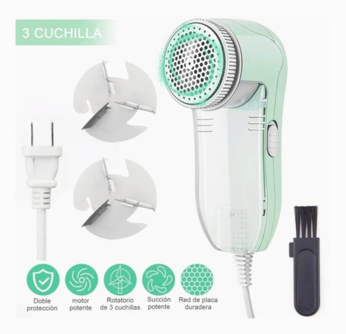 Quita Pelusa Electrico Portatil Verde 