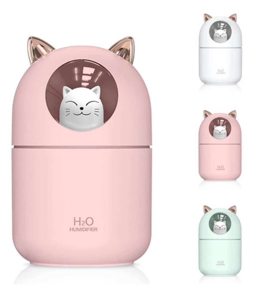 Humidificador Difusor De Aceite De Aromas Diseño de Gatito Rosa