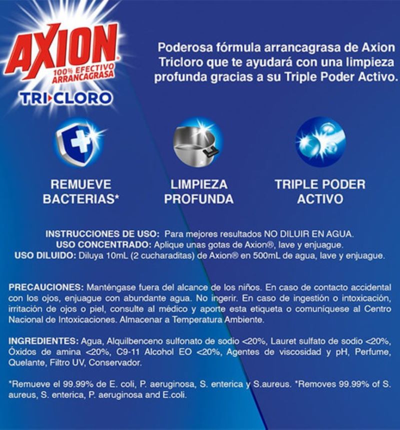 Lavatrastes Líquido Axion 561998 Tricloro de 2.8 l Antigrasa