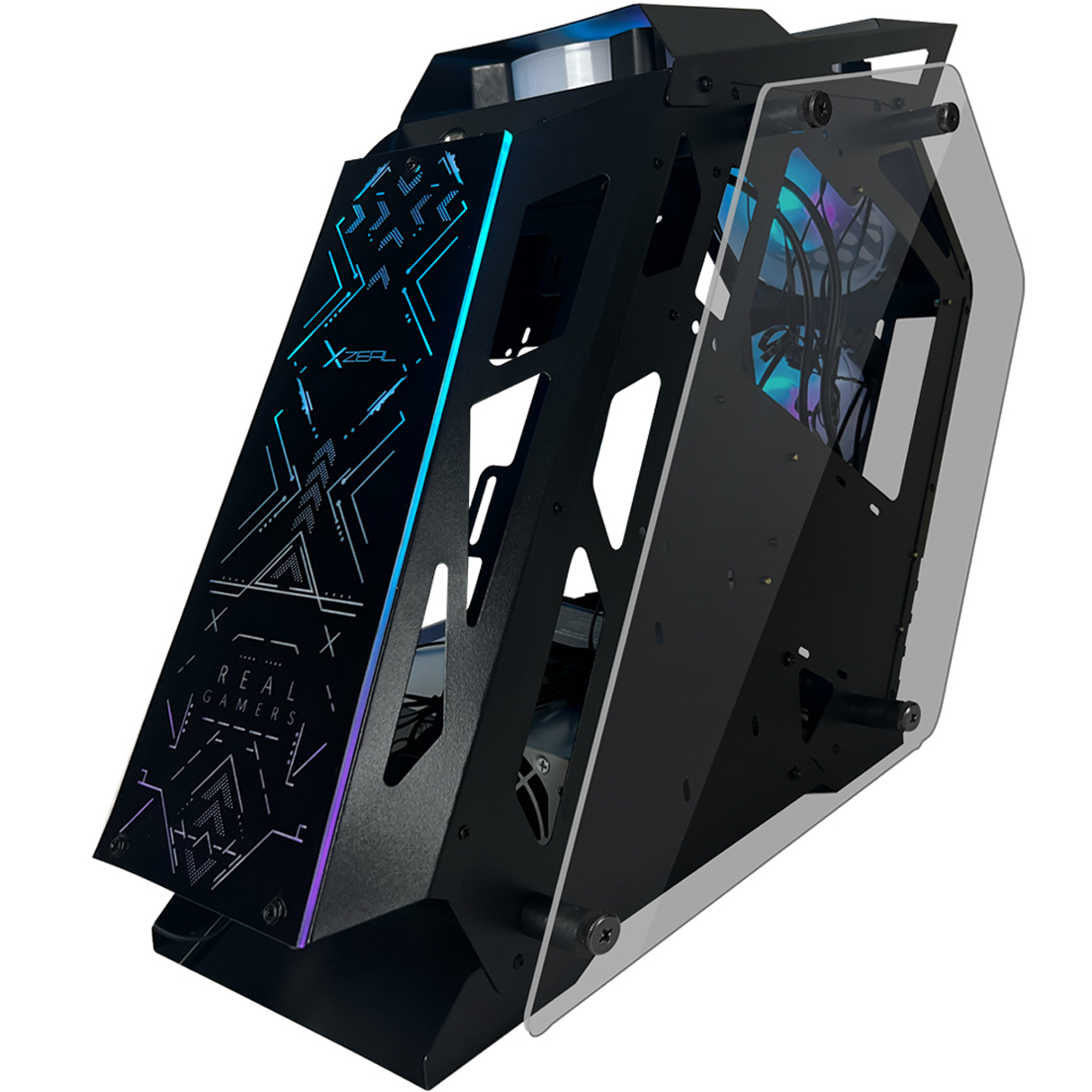 Gabinete Gamer XZEAL IR02 Micro ATX 4 Fan ARGB Cristal Templado XZGAIRRGBB 