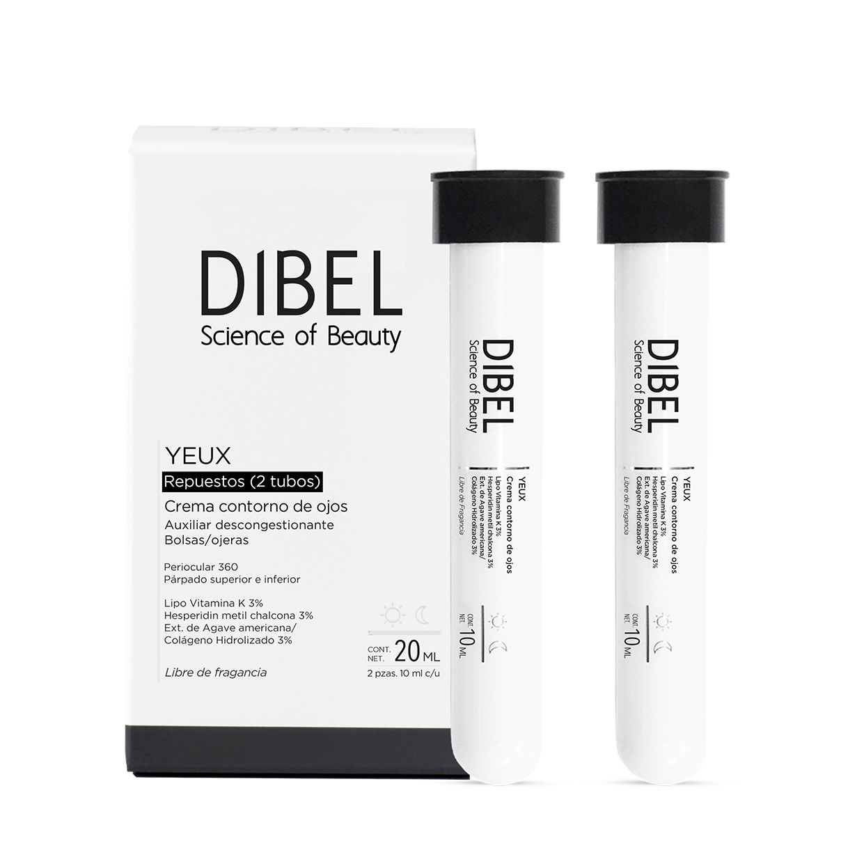 Reve Dermatologique - Dibel Yeux Refil - Crema Contorno de Ojos - Cuidado Periocular 360 - Previene líneas de expresión - 20 ml
