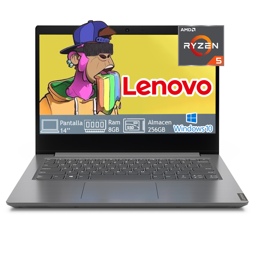 Laptop Lenovo V14 Are Ryzen 5 Ram 8GB Disco SSD 256GB Pantalla 14'' Windows 10 - Gris Oscuro