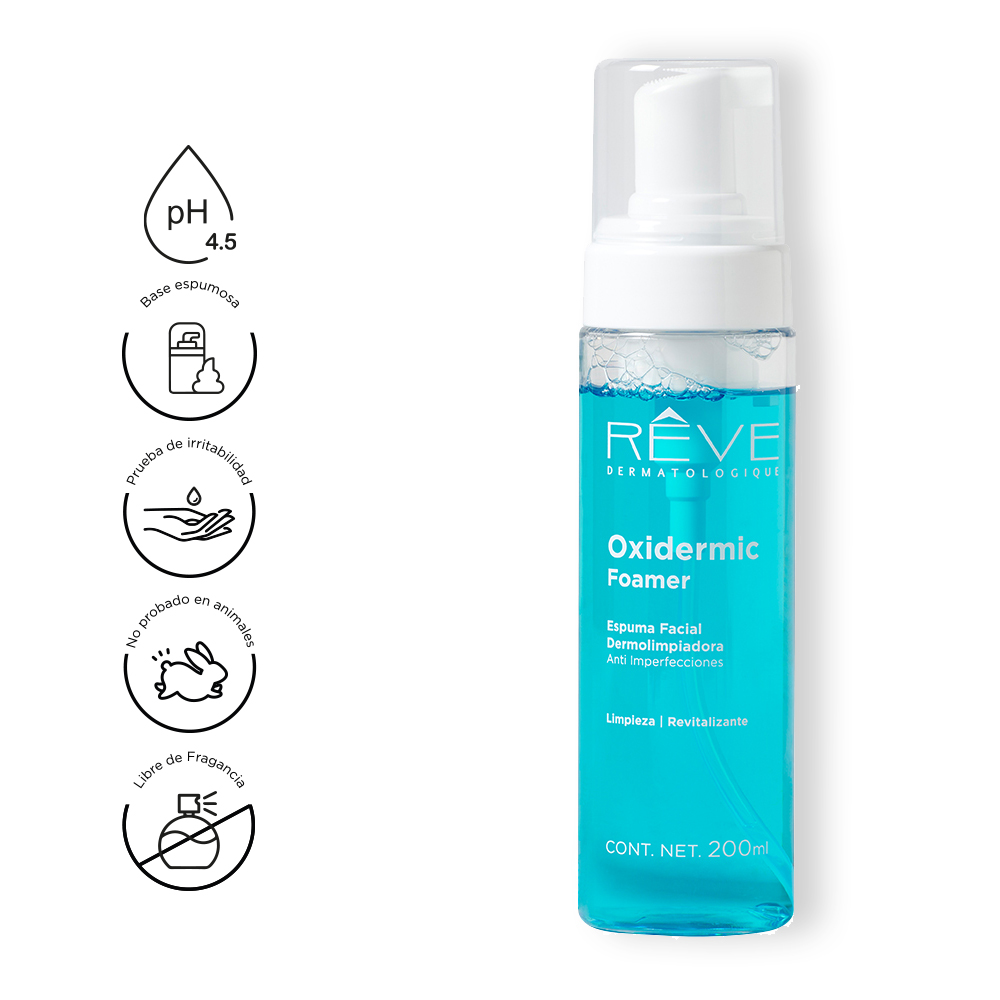 Reve Dermatologique - Oxideric Foamer Forte - Espuma Facial Dermolimpiadora Anti imperfecciones - Limpieza profunda - 200 ml