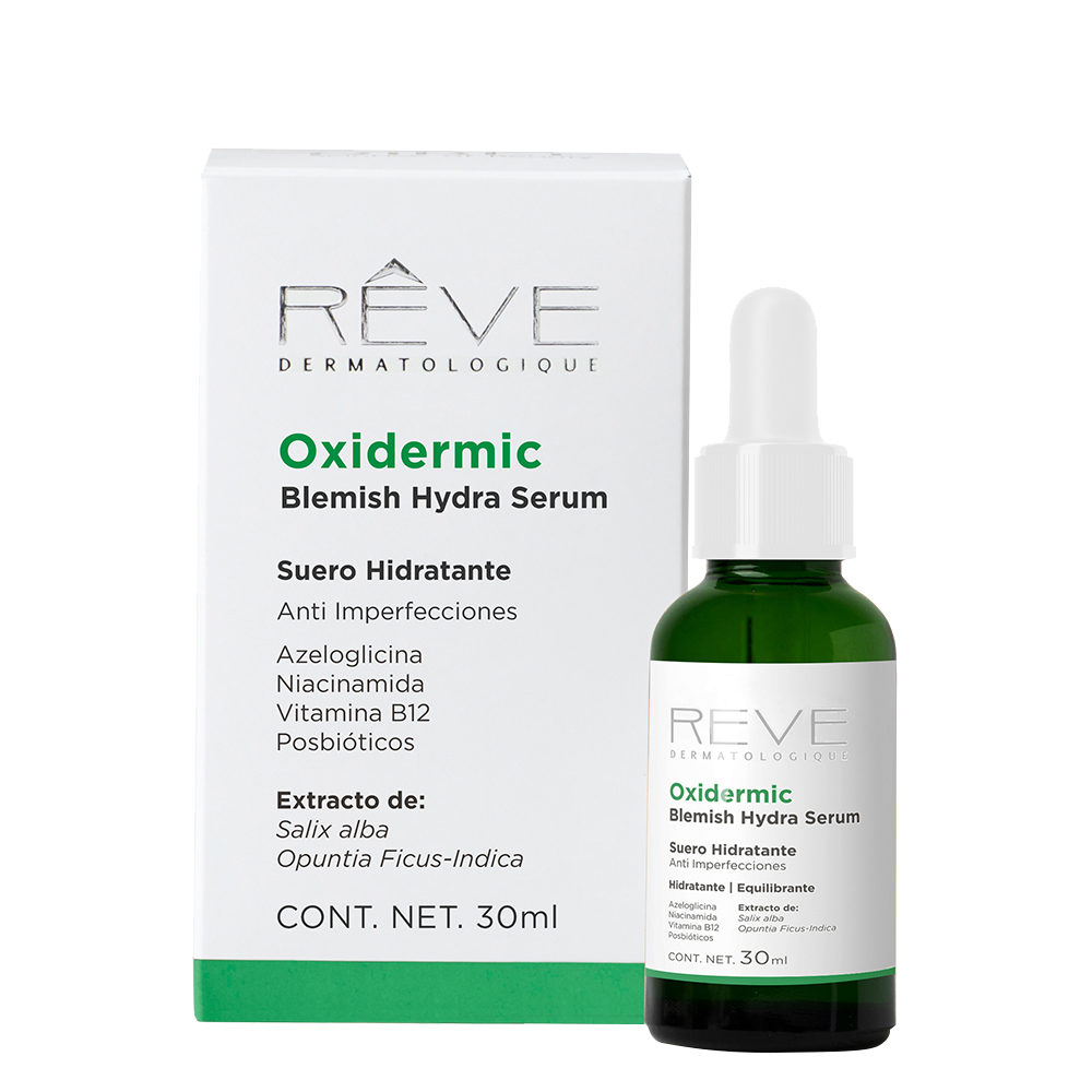 Reve Dermatologique - Oxidermic Blemish Hydra Serum - Suero Anti imperfecciones - Hidratante para pieles grasas - 30 ml.