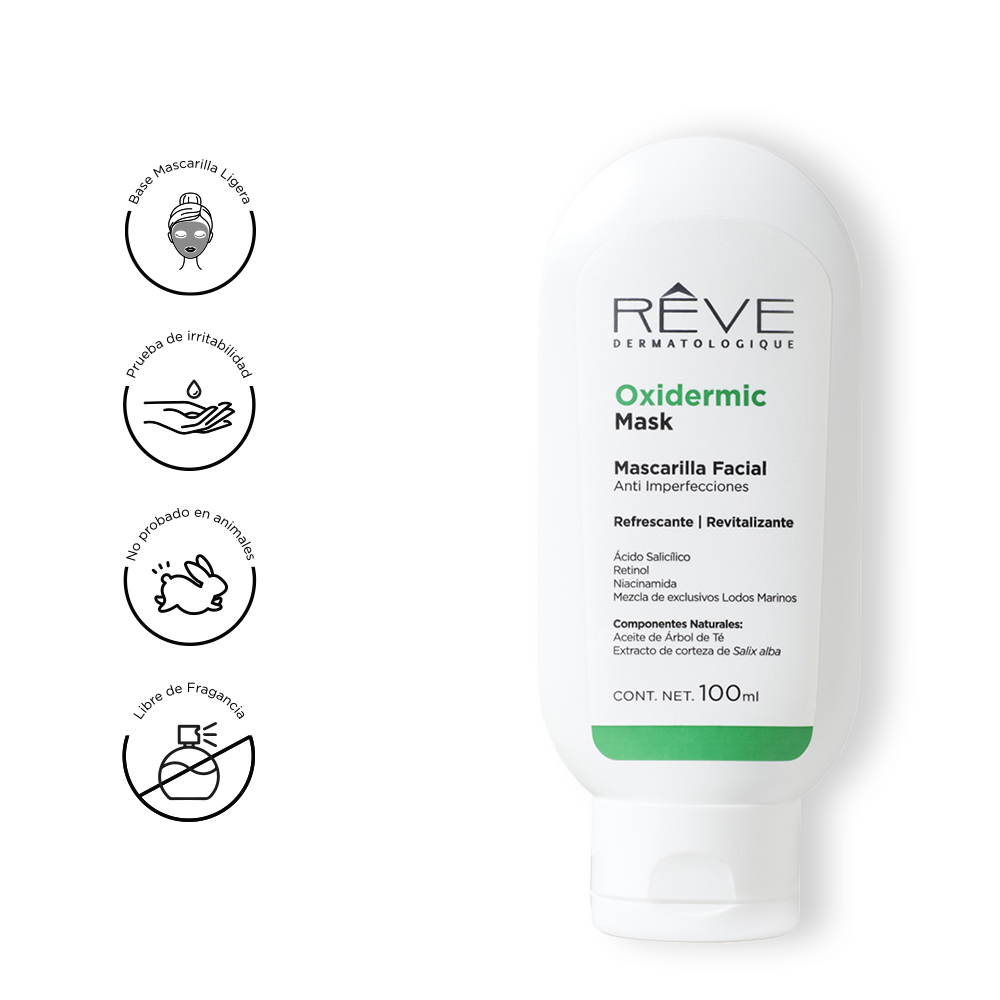  Reve Dermatologuique - Oxidermic Mask - Mascarilla Facial Anti Imperfecciones - Humectación - Control de grasa - 100 ml