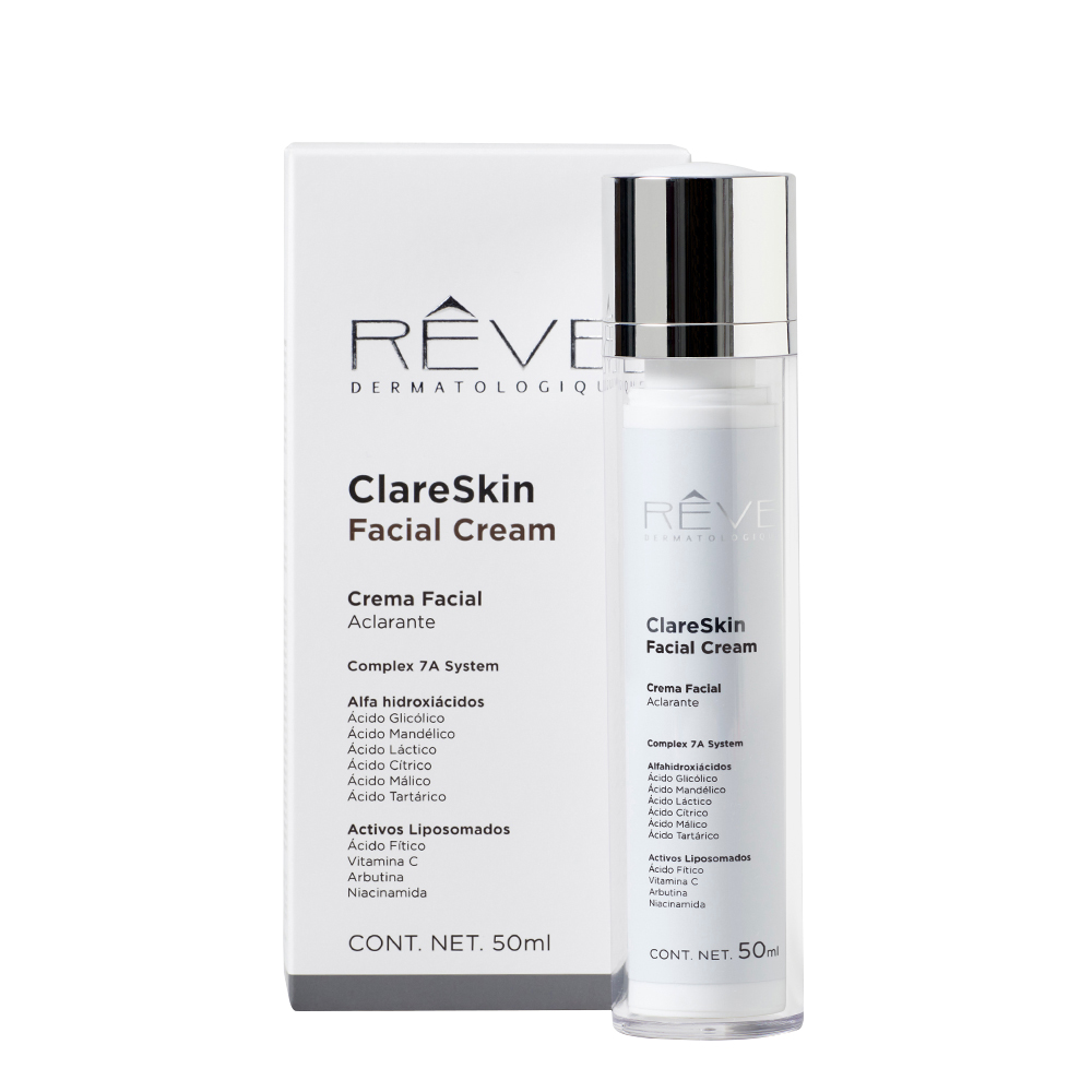 Reve Dermatologique - ClareSkin Facial Cream - Crema Facial Aclarante - Vitamina C, Arbutina, Niacinamida y Ácido Fítico - 50 ml