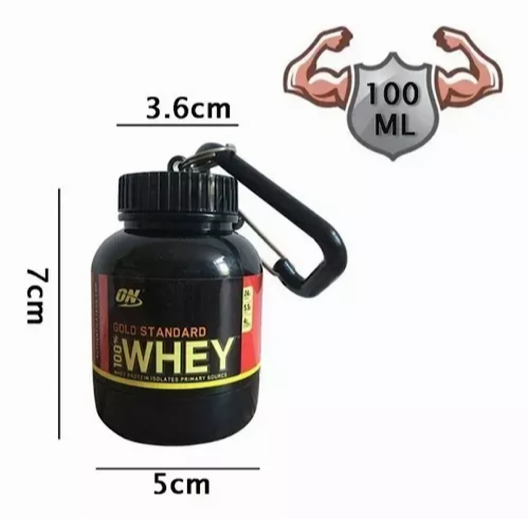 Embudo Porta Proteína O Pastillas Bonito Llavero Portátil