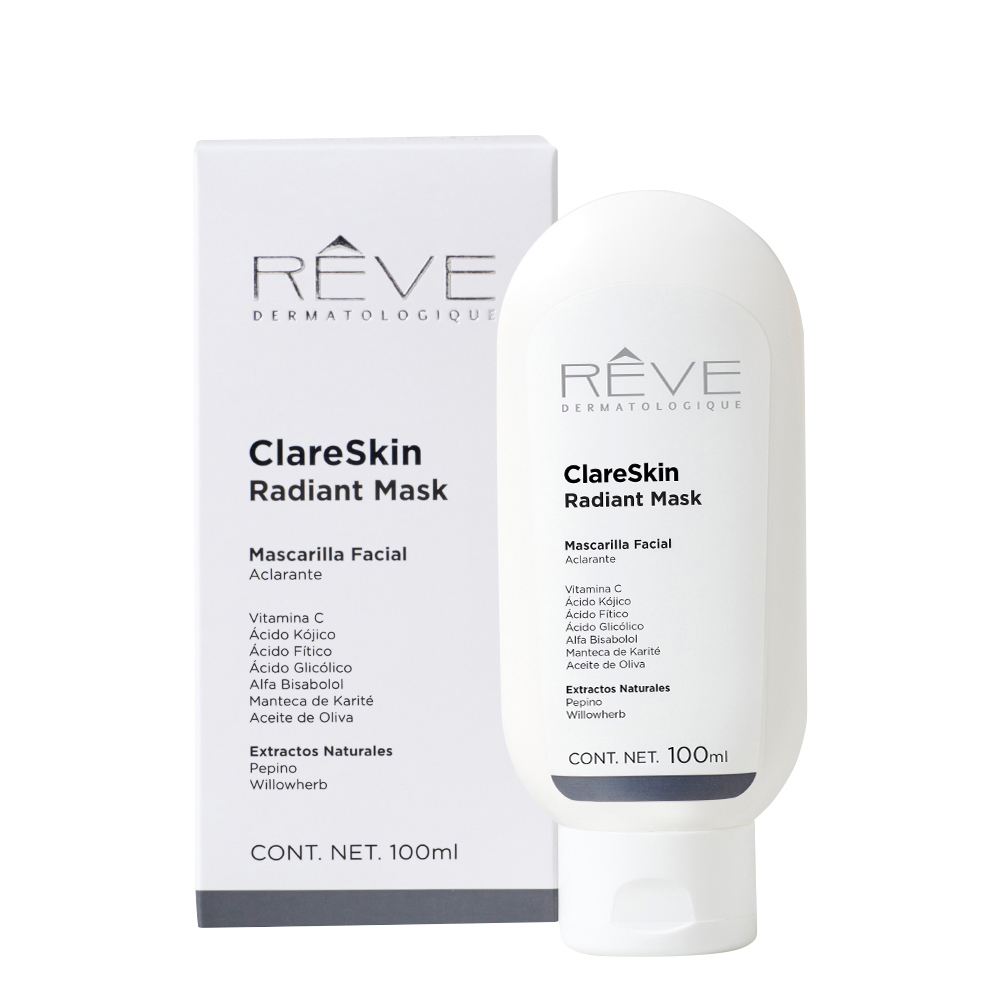 Reve Dermatologique - ClareSkin Radiant Mask - Mascarilla Facial Aclarante - Difumina manchas - Previene signos de envejecimiento - 100 ml