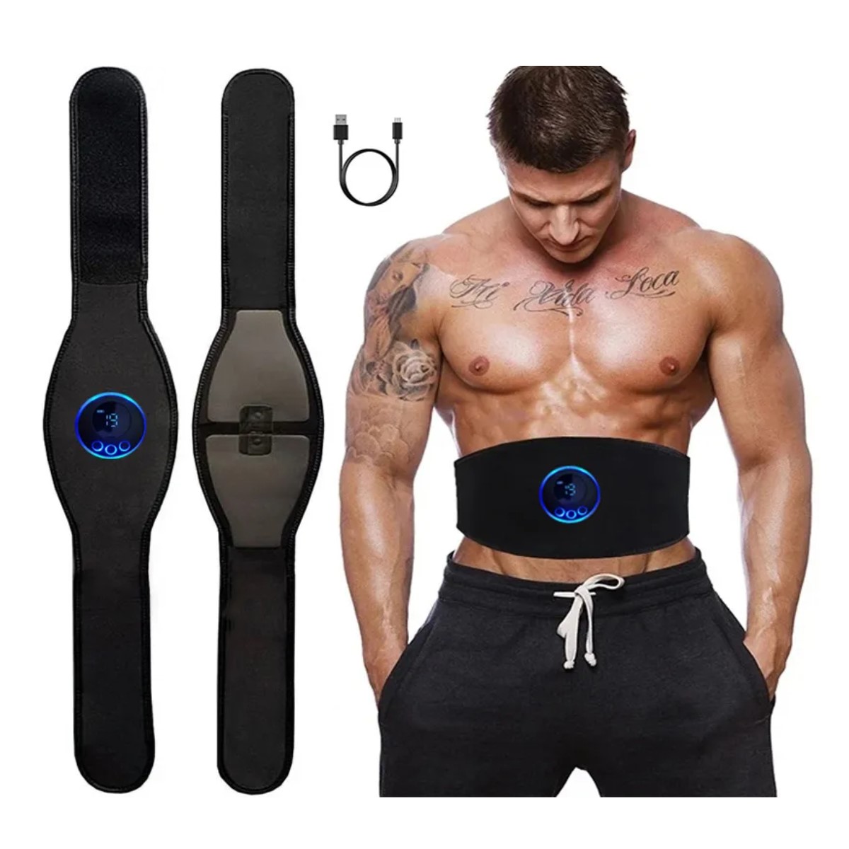 Entrenador Abdominal eléctrico Abs cinturón tonificador estimulador muscular adelgazar gimnasio