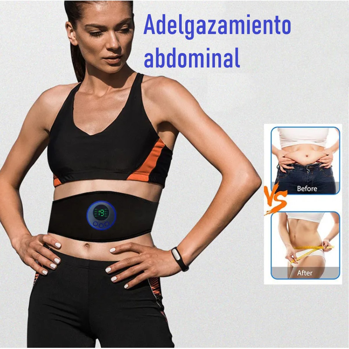 Entrenador Abdominal eléctrico Abs cinturón tonificador estimulador muscular adelgazar gimnasio