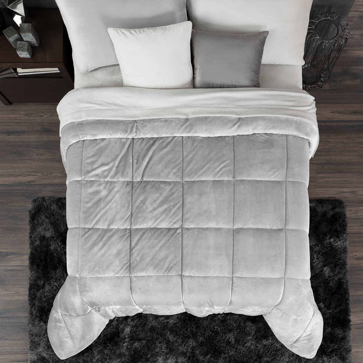 Set Edredón Invernal Esquimal Matrimonial Con Fundas De Almohada Y Sábana De Cajón Café - Beige