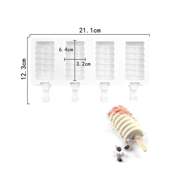 Set 2 Moldes Silicón Paletas De Hielo Mini Magnum Tornillo