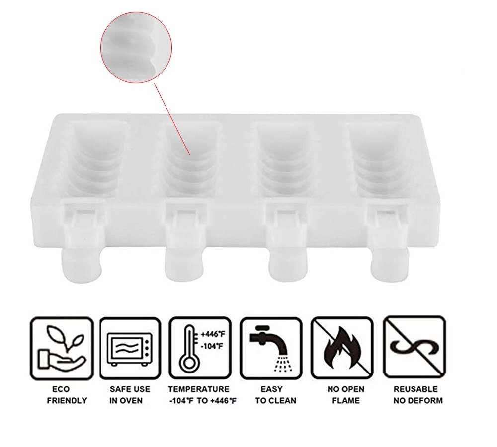 Set 2 Moldes Silicón Paletas De Hielo Mini Magnum Tornillo
