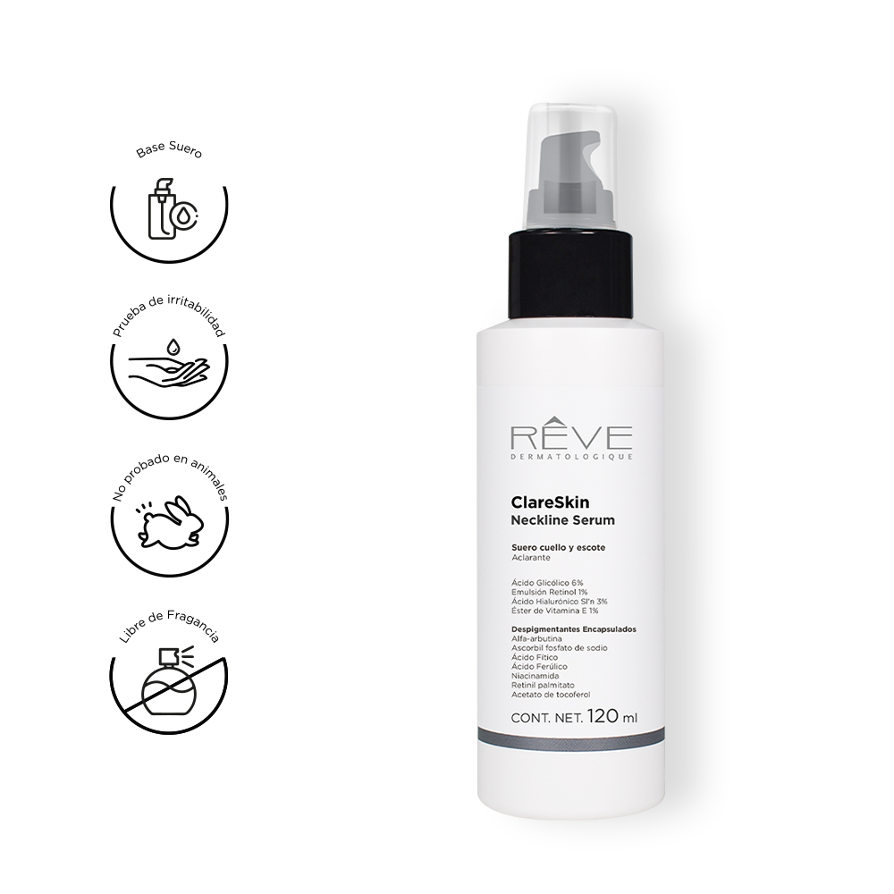 Reve Dermatologique - ClareSkin Neckline Serum - Suero para cuello y escote - Disminuye manchas - 100 ml 