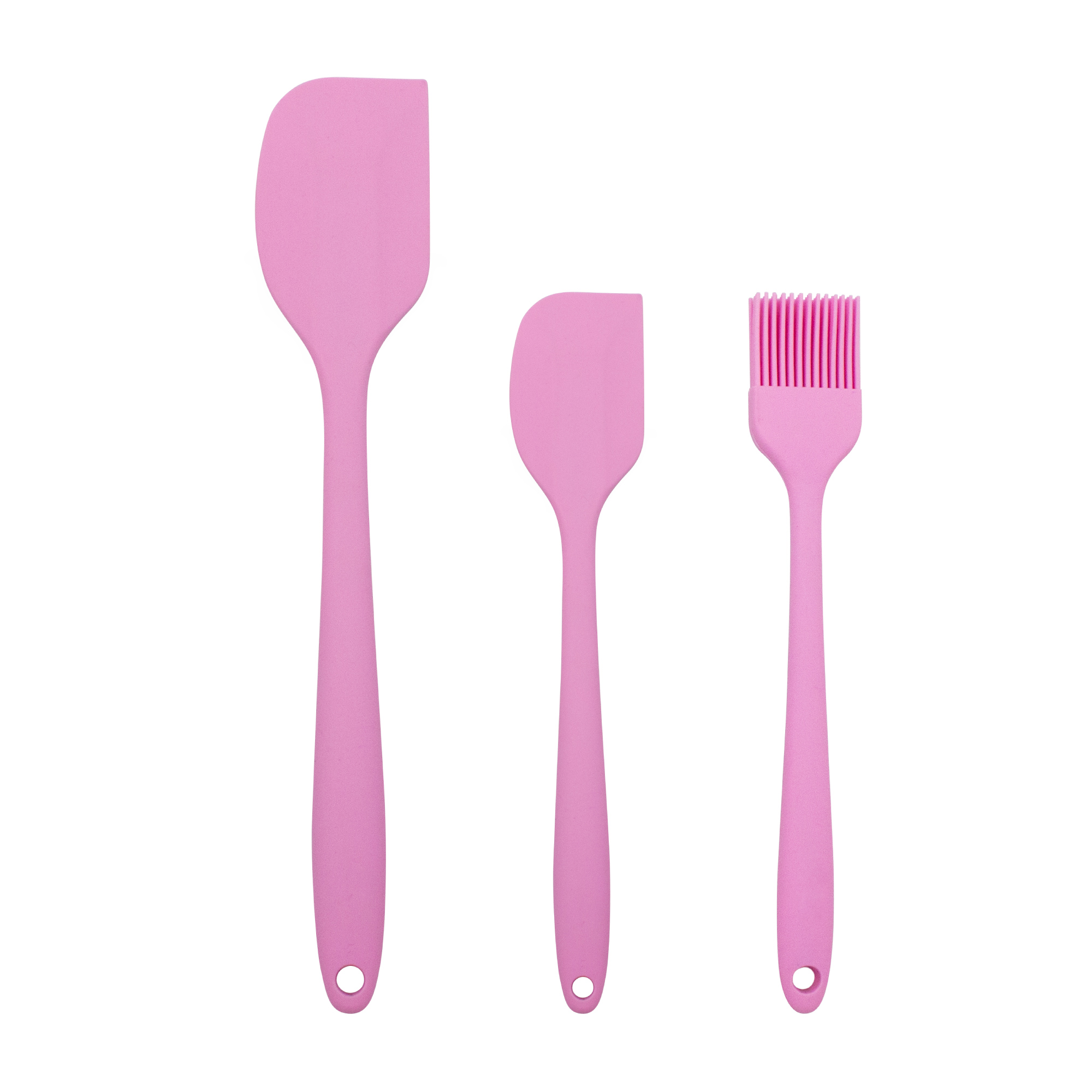 SET 3 SARTENES COLORS 20,23,28 CM ROSA CON UTENSILIOS