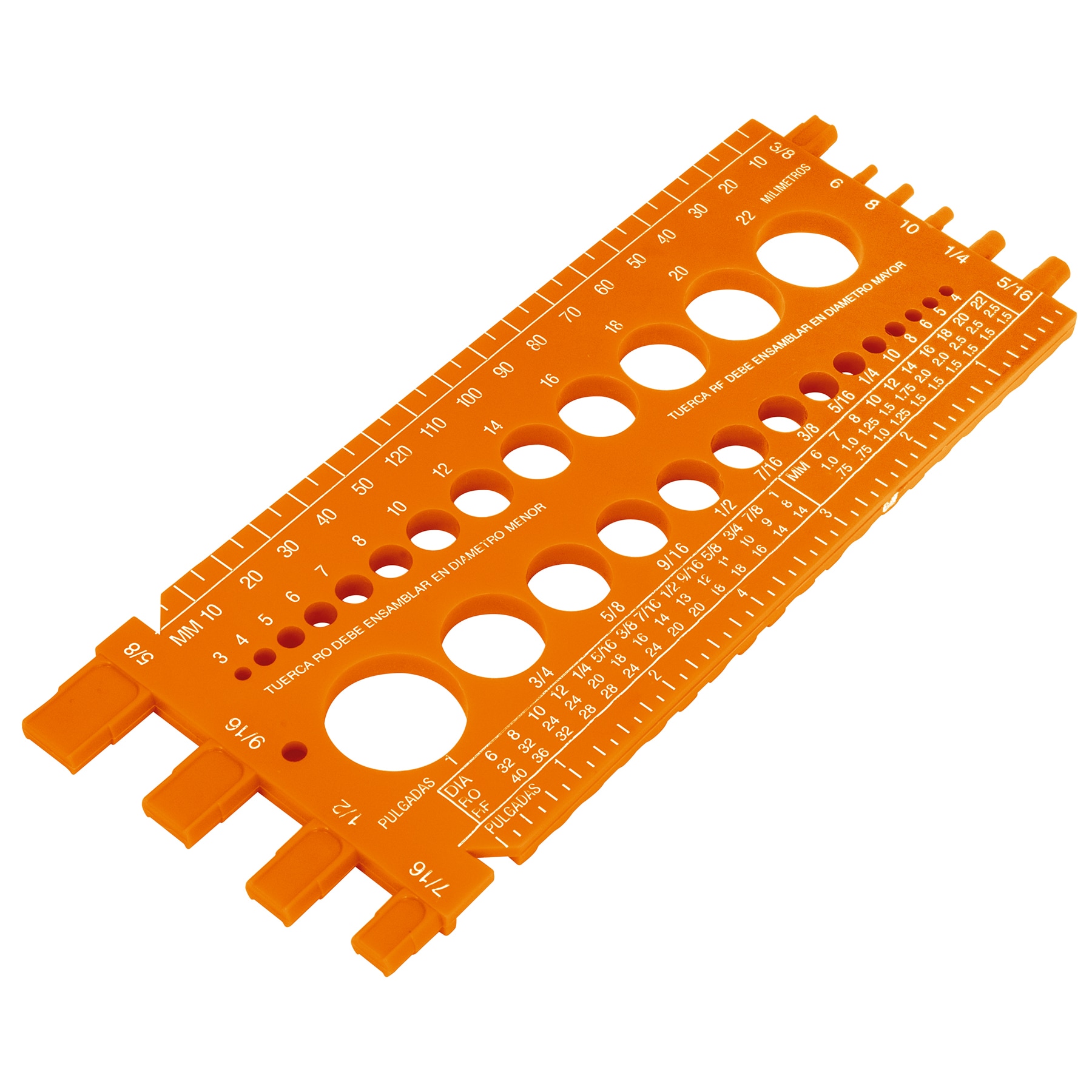 REGLETA MEDIDORA DE TUERCAS Y TORNILLOS, 22 CM, TRUPER 10811