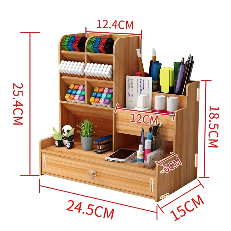  NA Organizador de escritorio soporte de control remoto de madera  con cajón largo Oficina almacenamiento de papelería y organizador de  clasificación hogar pequeños artículos diversos caja de : Productos de  Oficina