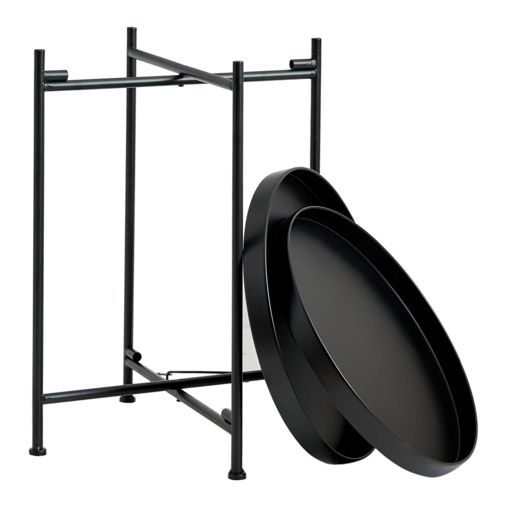 Mesa Auxiliar Lateral De 2 Niveles Mesa De Centro Plegable Mesa De Exhibición Para El Hogar Muebles Decorativos