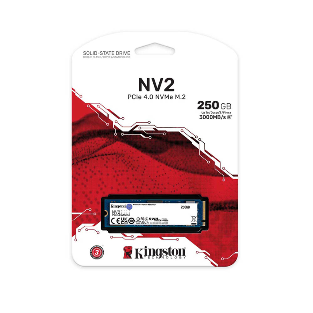 Unidad de Estado Solido SSD M.2 250GB KINGSTON NV2 NVMe PCIe 4.0 3000/1300 MB/s SNV2S/250G