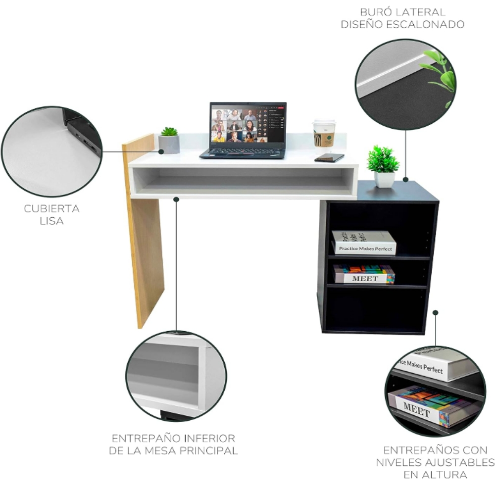 Escritorio para laptop oficina casa ajustable minimalista 