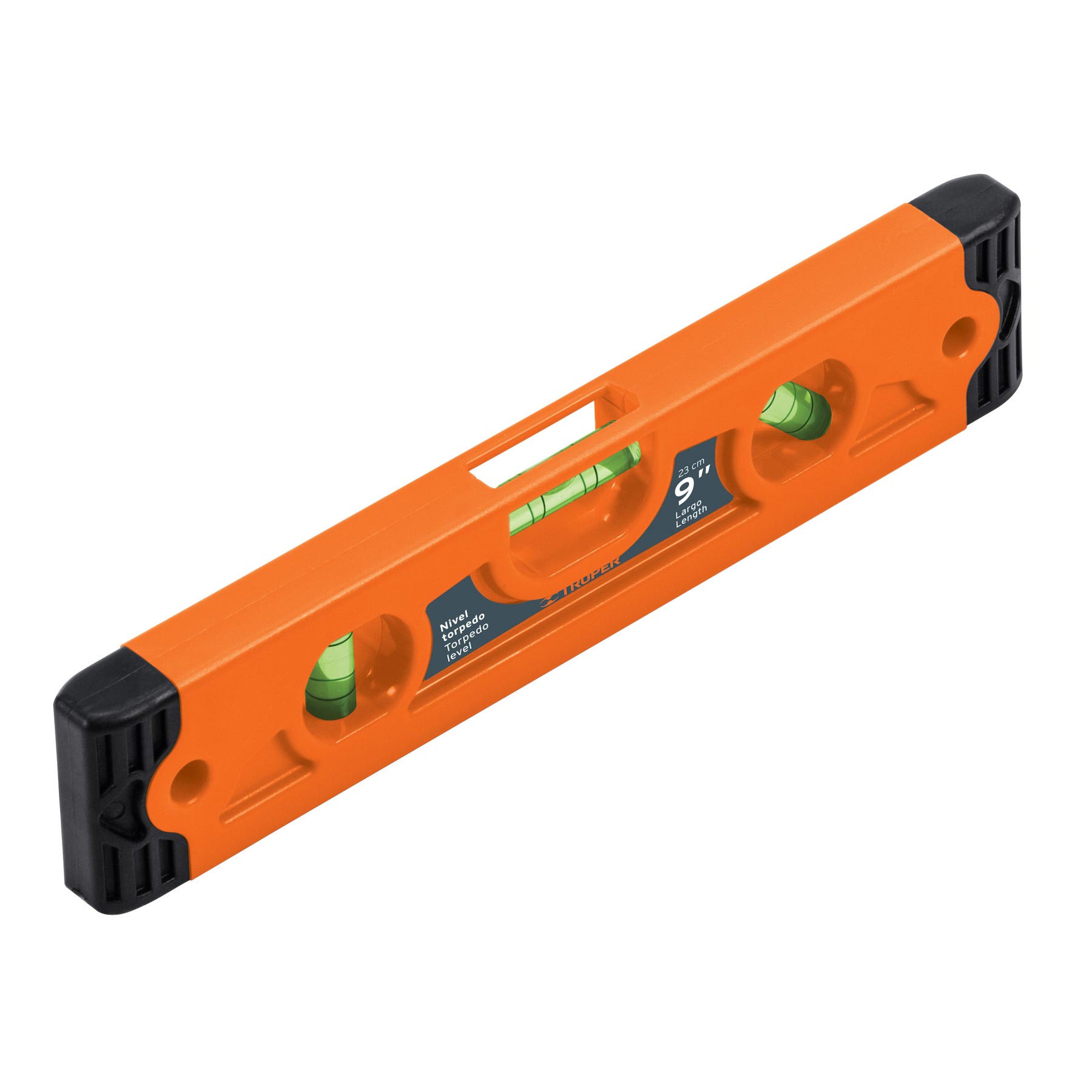 NIVEL TORPEDO DE 9 PULGADAS MAGNÉTICO CUERPO DE ABS, TRUPER 11223