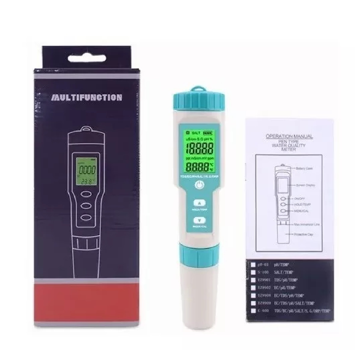 7 En 1 Medidor De Ph/ec/tds/orp/sg/salinidad/temperatura