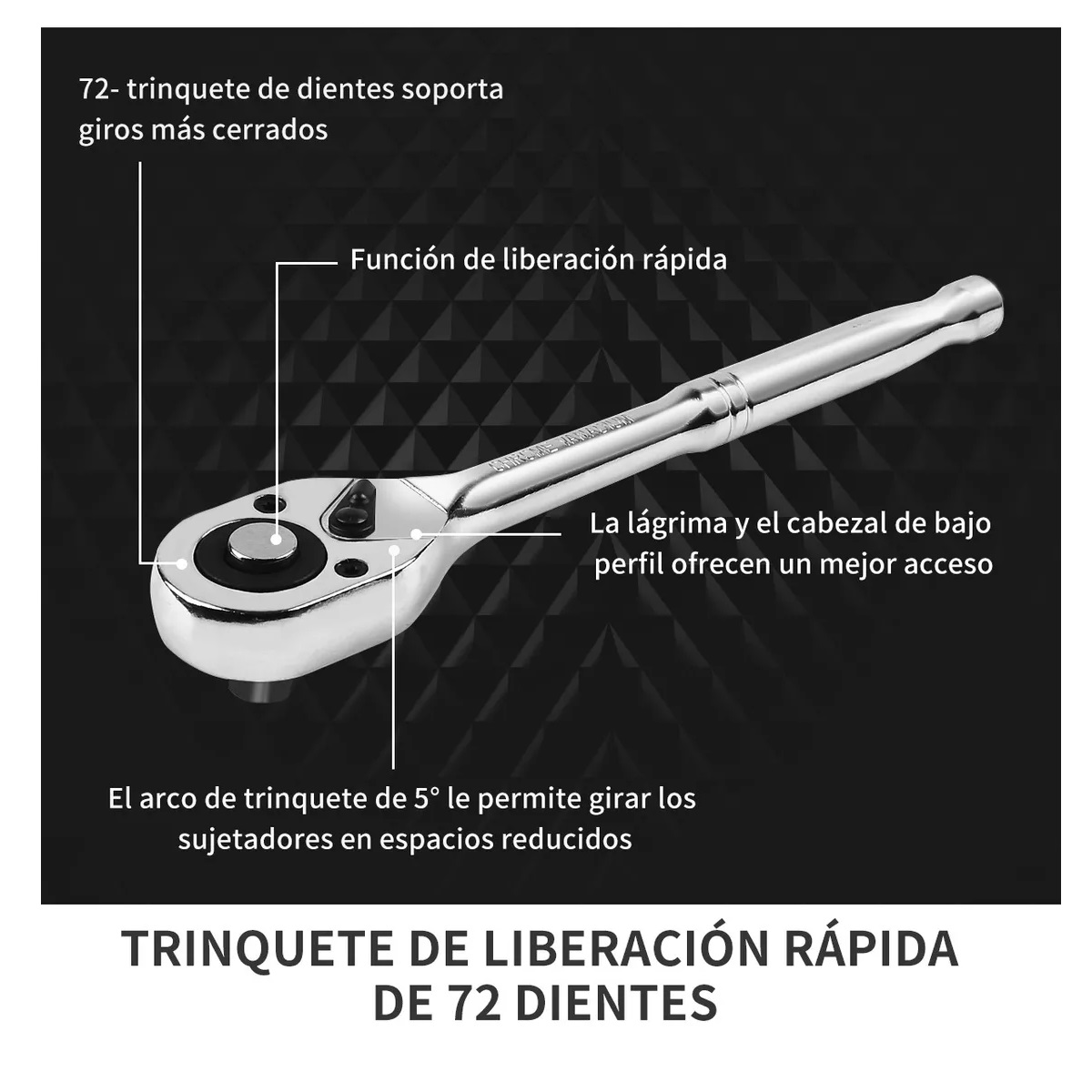Juego De Trinquetes Matracas De 1/2, 3/8 Y 1/4 Llaves