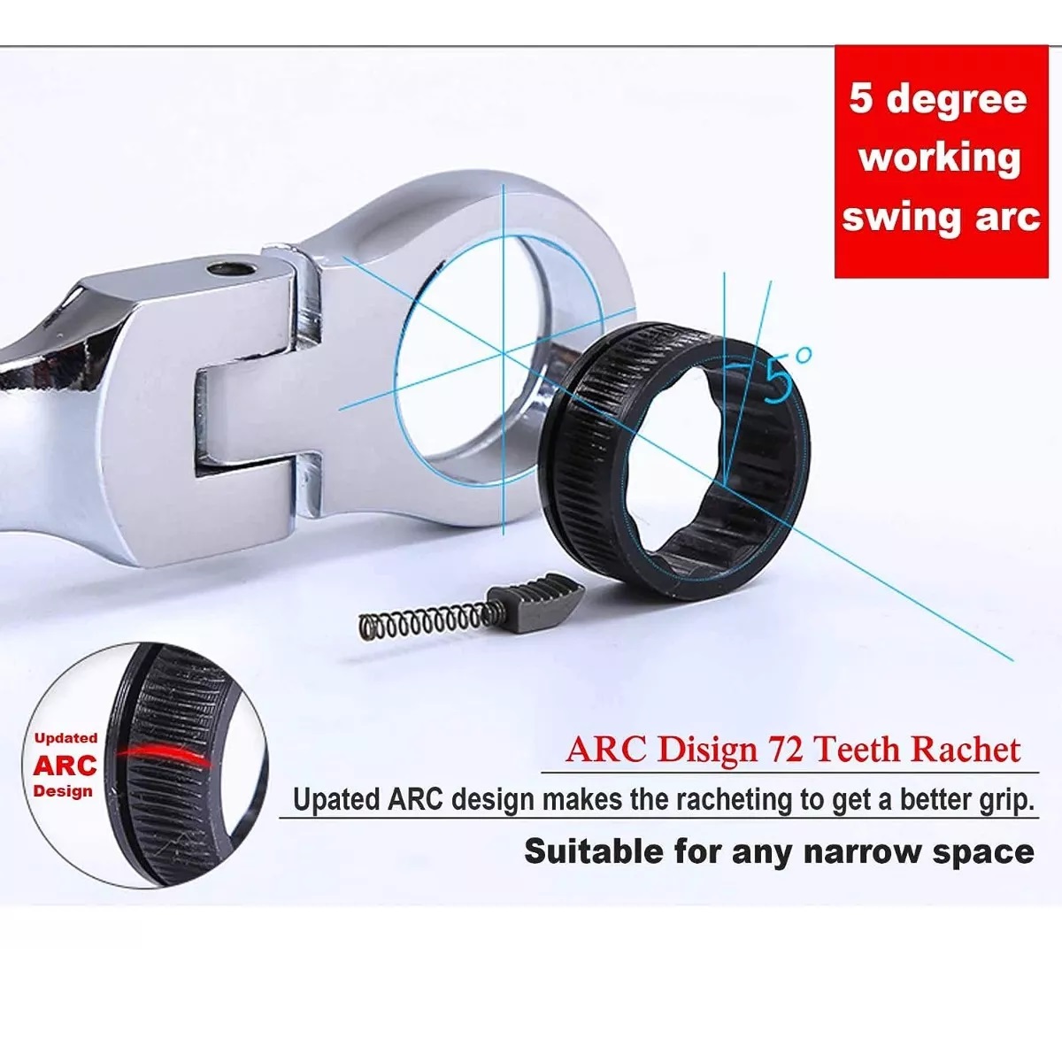 Juego 12 Pzs Llave Inglesa Combinada Tipo Matraca Ajustable