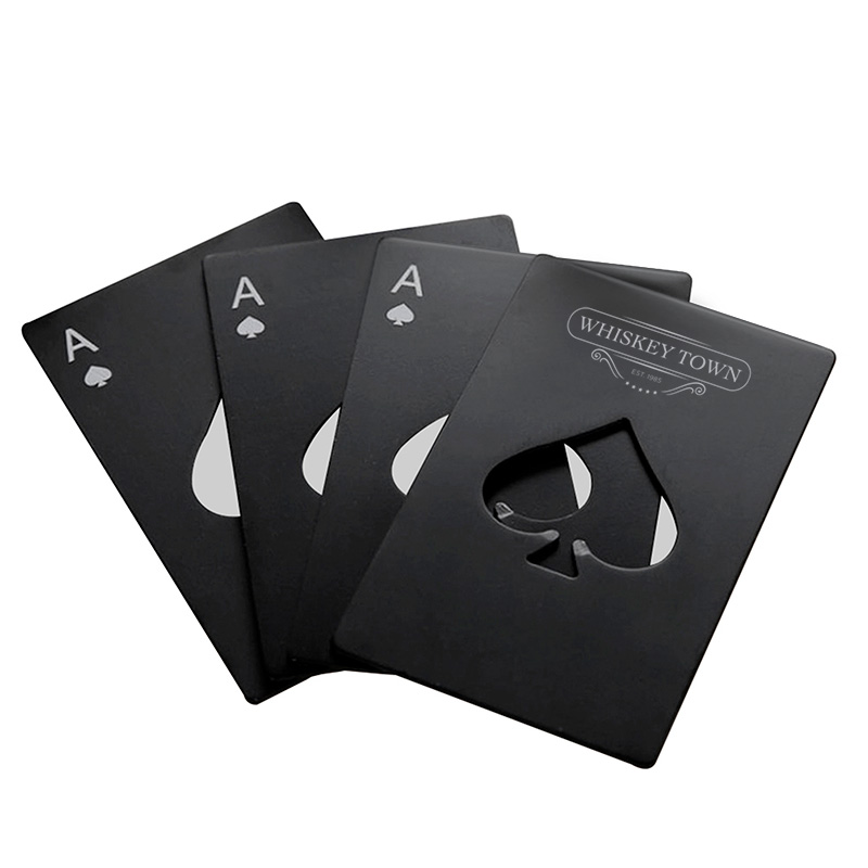 Destapador de Cerveza en Forma de Baraja Acero Inoxidable 4 Piezas