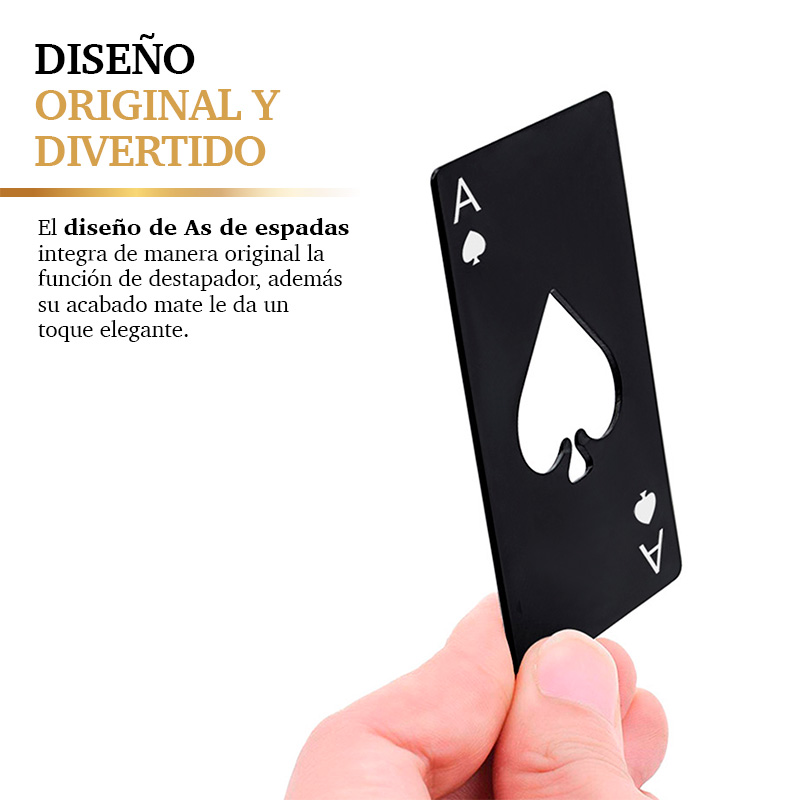 Destapador de Cerveza en Forma de Baraja Acero Inoxidable 4 Piezas