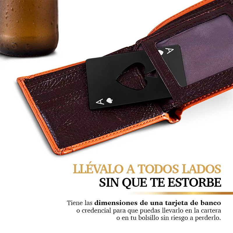 Destapador de Cerveza en Forma de Baraja Acero Inoxidable 4 Piezas