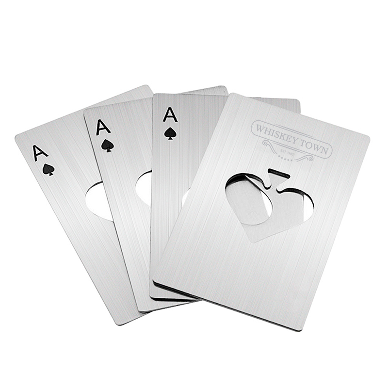 Destapador de Cerveza en Forma de Baraja Acero Inoxidable 4 Piezas