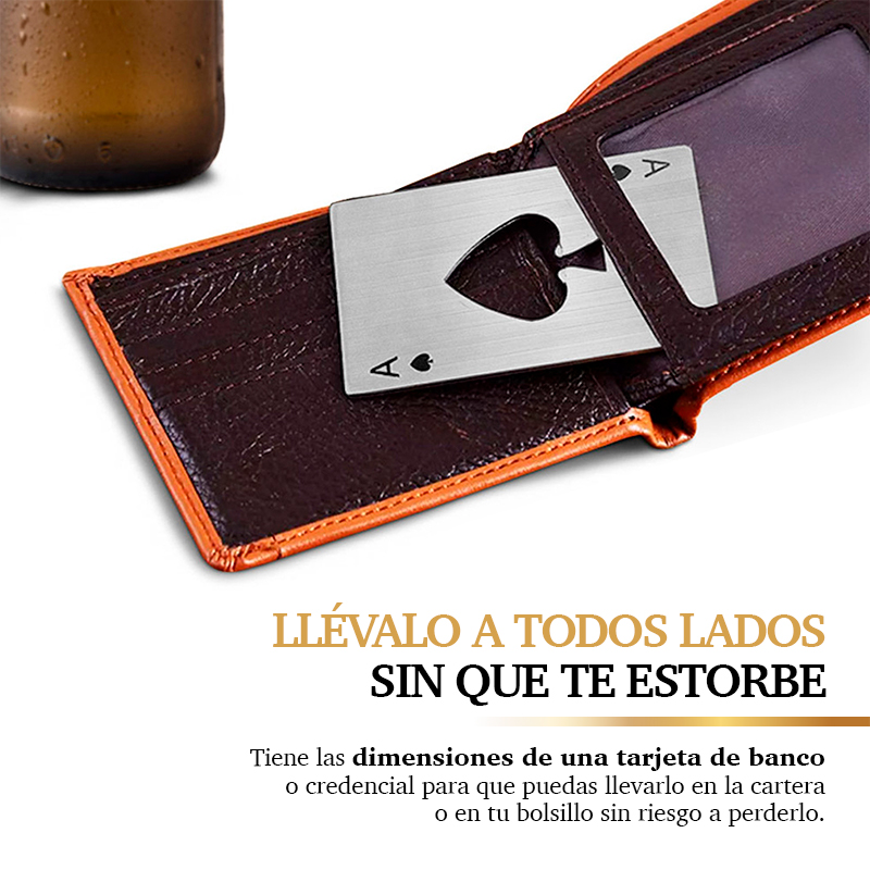 Destapador de Cerveza en Forma de Baraja Acero Inoxidable 4 Piezas