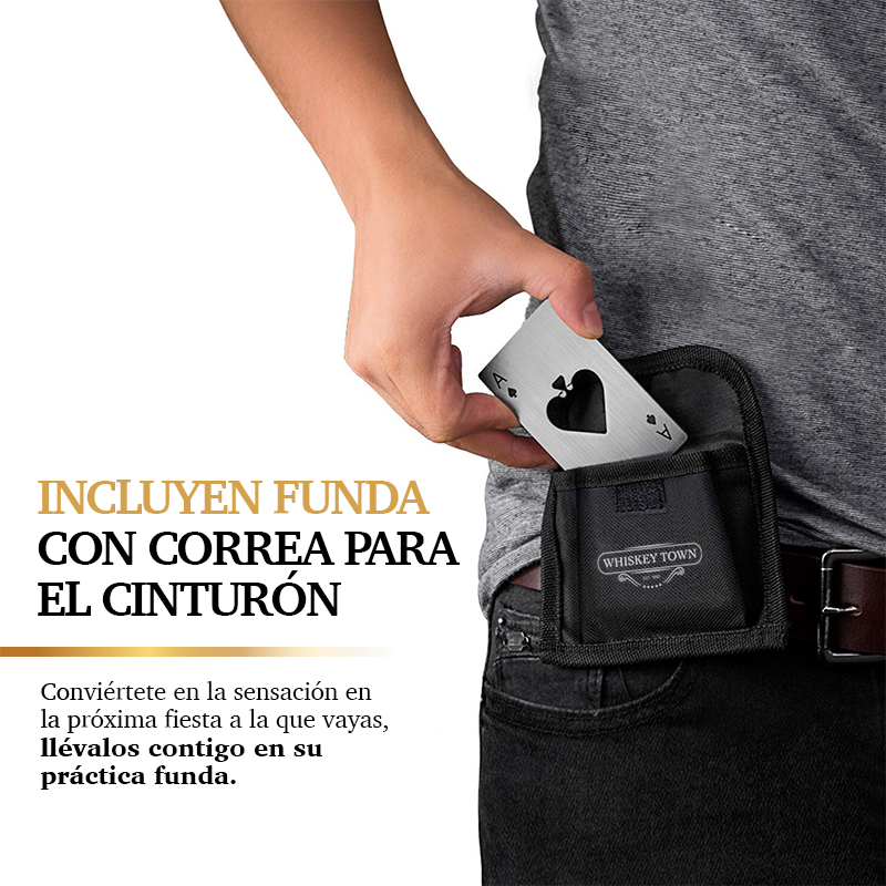 Destapador de Cerveza en Forma de Baraja Acero Inoxidable 4 Piezas