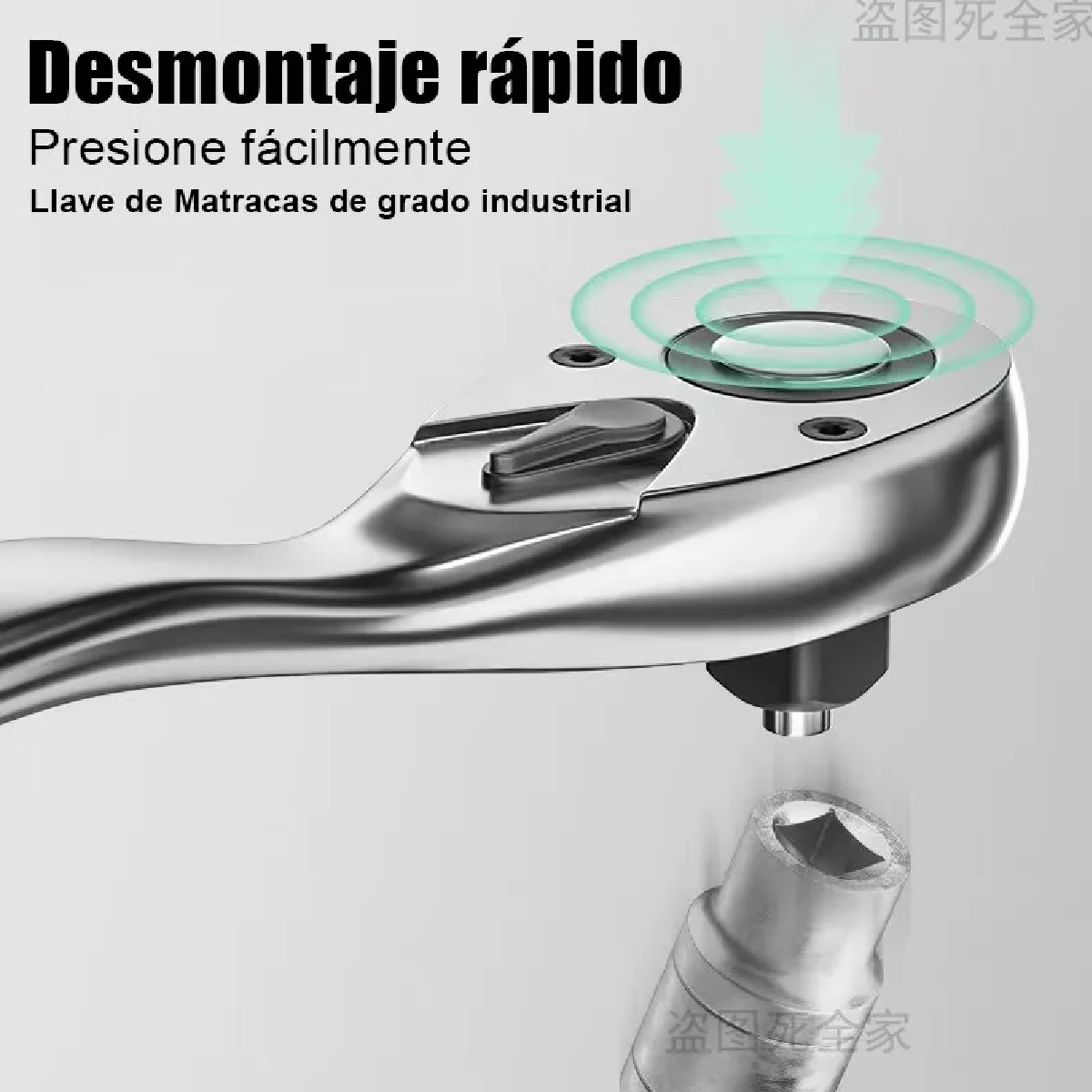 Llave Matracas Herramienta 72 Dientes 1/2, 3/8 Y 1/4