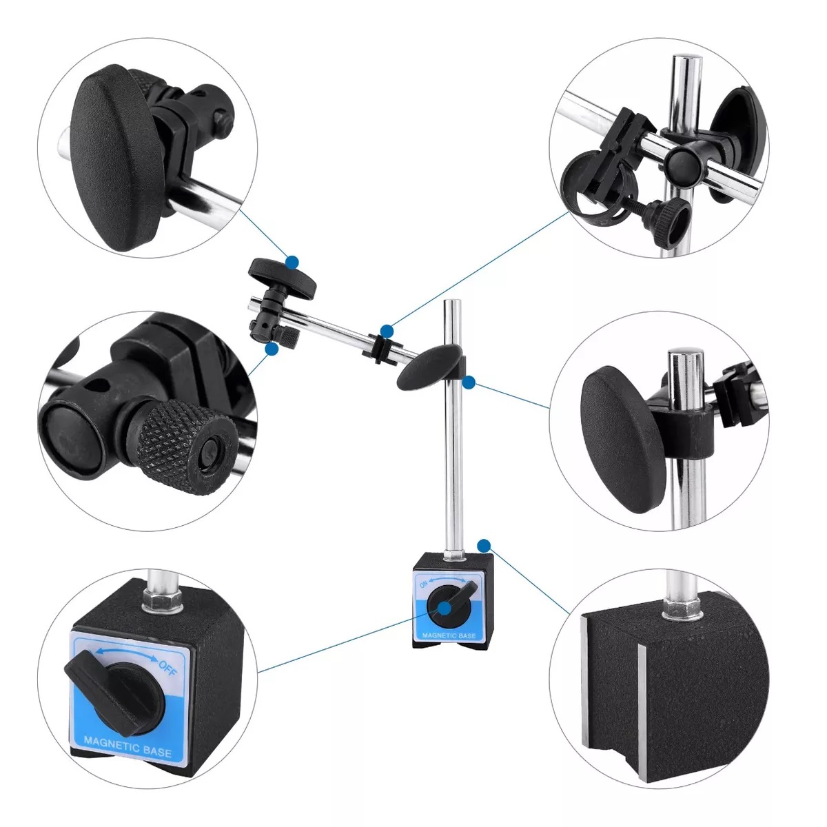 Kit Calibrador Indicador Caratula 0-1 In Con Base Magnética
