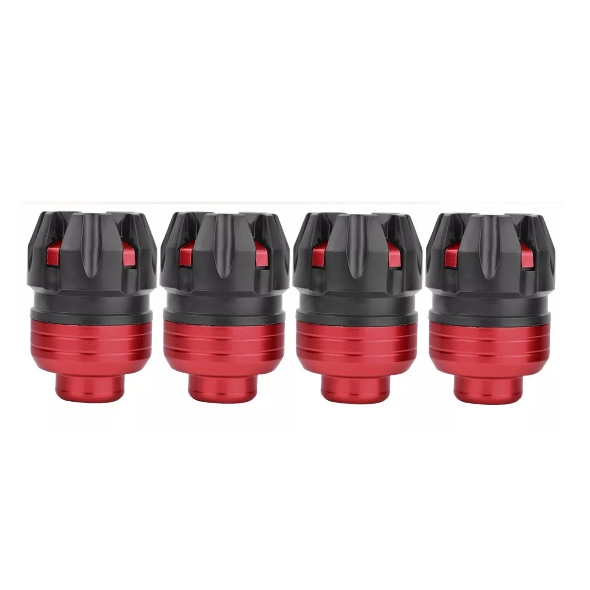 Set Slider Eje Llanta Universal Motocicleta 4pcs Rojo